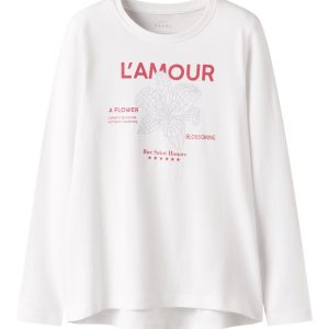 Name it wintershirt meisjes - wit - NkfViolet - loose fit