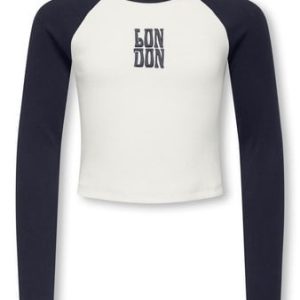 Kids ONLY winter top meisjes - wit - KogBina - slim fit, longsleeve