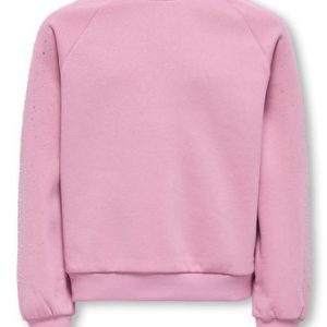 Kids ONLY winter sweater meisjes - roze - KogZenna - oversize fit, glitter steentjes