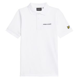 Lyle & Scott zomer polo shirt jongens - wit - Script embroidery